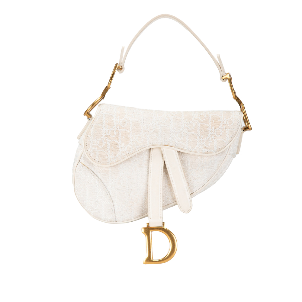 Pre-Loved Dior Mini Oblique Canvas Saddle Bag